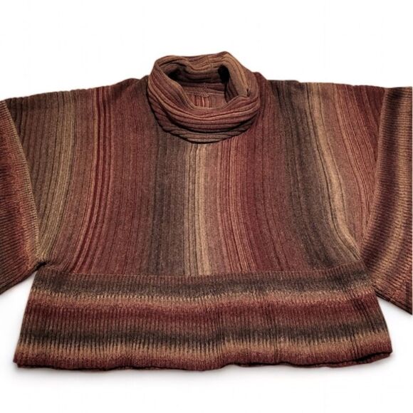 Dor Dor Couture Anthropologie Cowl Neck Poncho Sweater Size Large - Picture 9 of 16